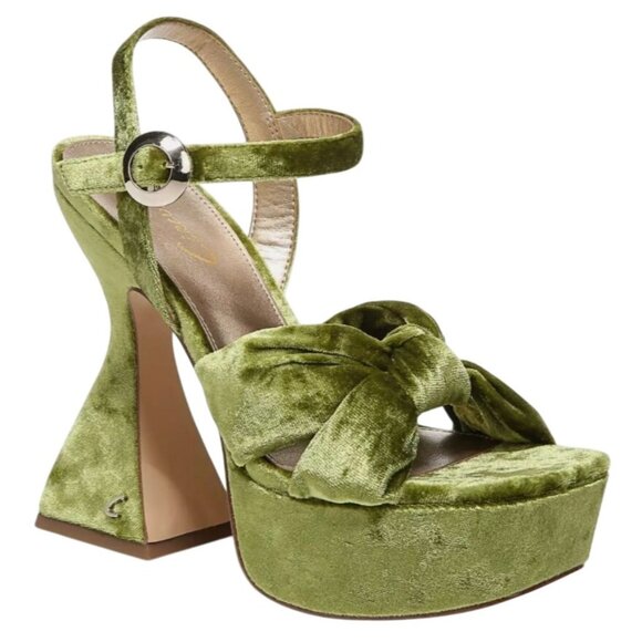 Sam Edelman Shoes - Circus Sam Edelman Womens Audrea Platform Sandal Light Jade Green Velvet Size 8